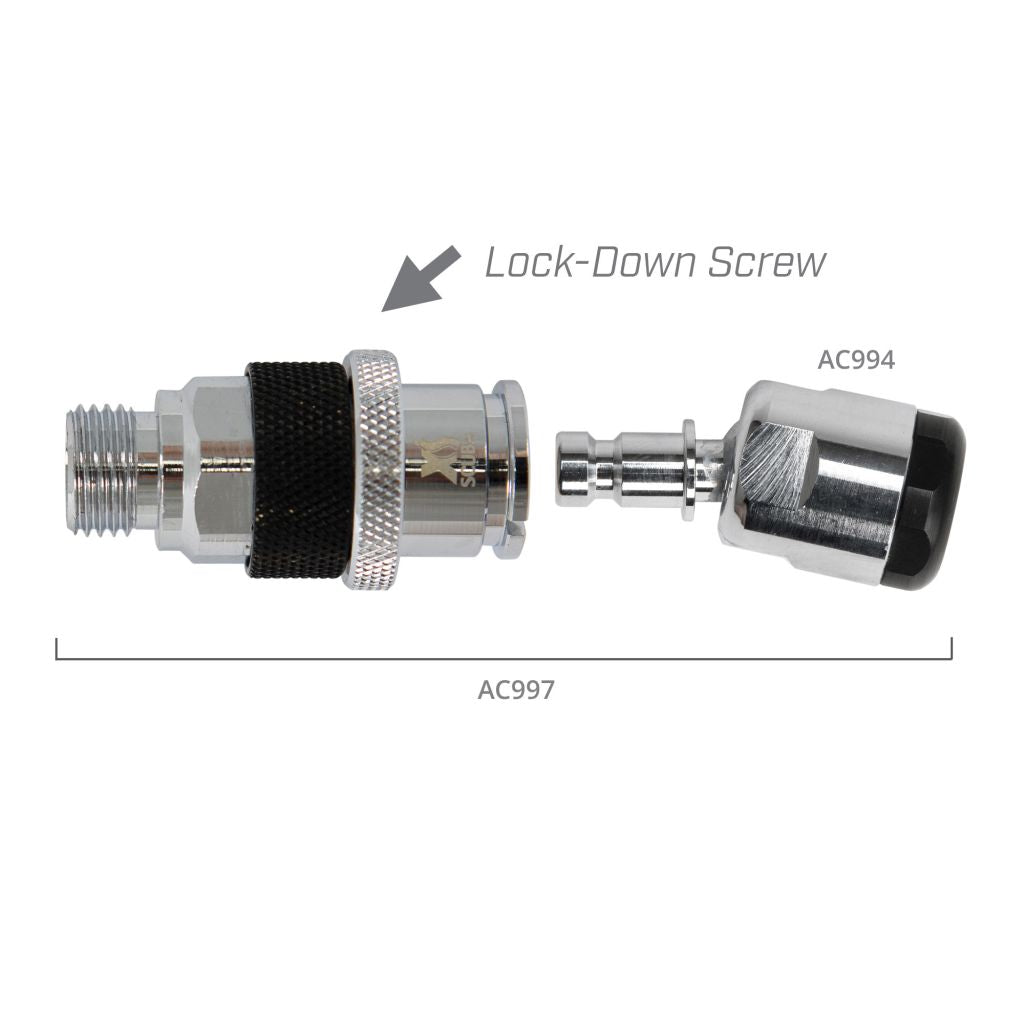 XS Scuba Brass Hose QD with swivel
