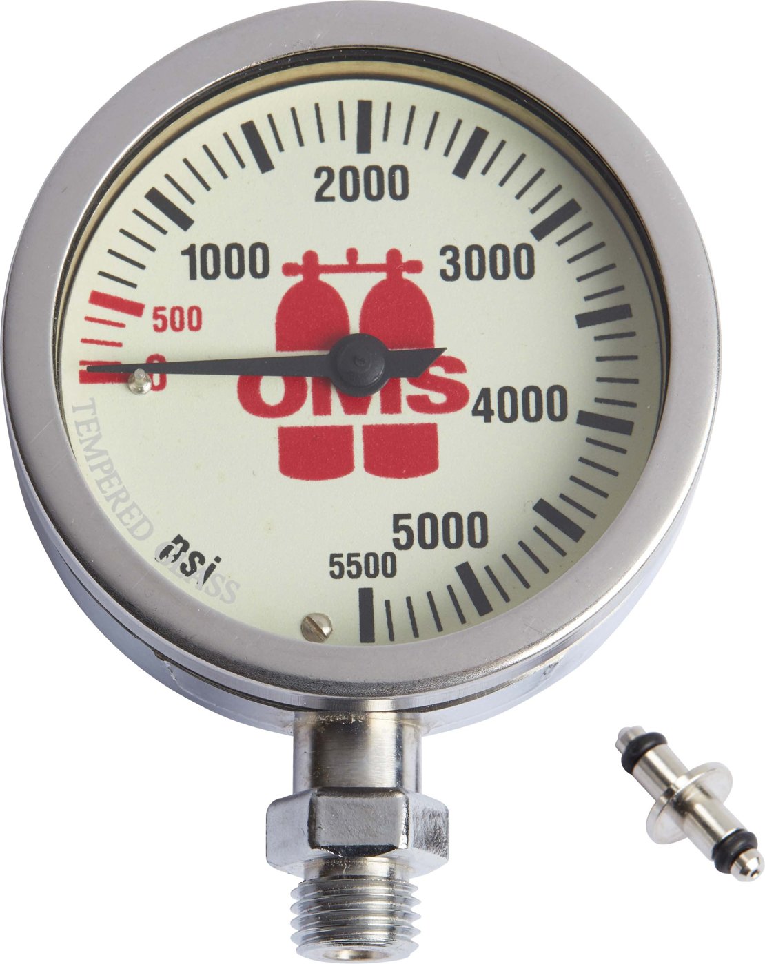 OMS SPG 2.5", Mineral Glass, Nickel Finishing, "OMS" 0-5500 PSI