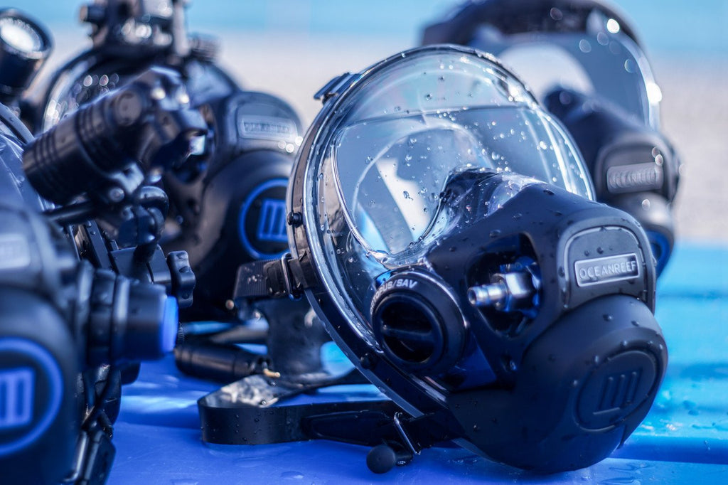 Ocean Reef Neptune III Basic Full Face Diving Mask (G.divers Line, Grey)