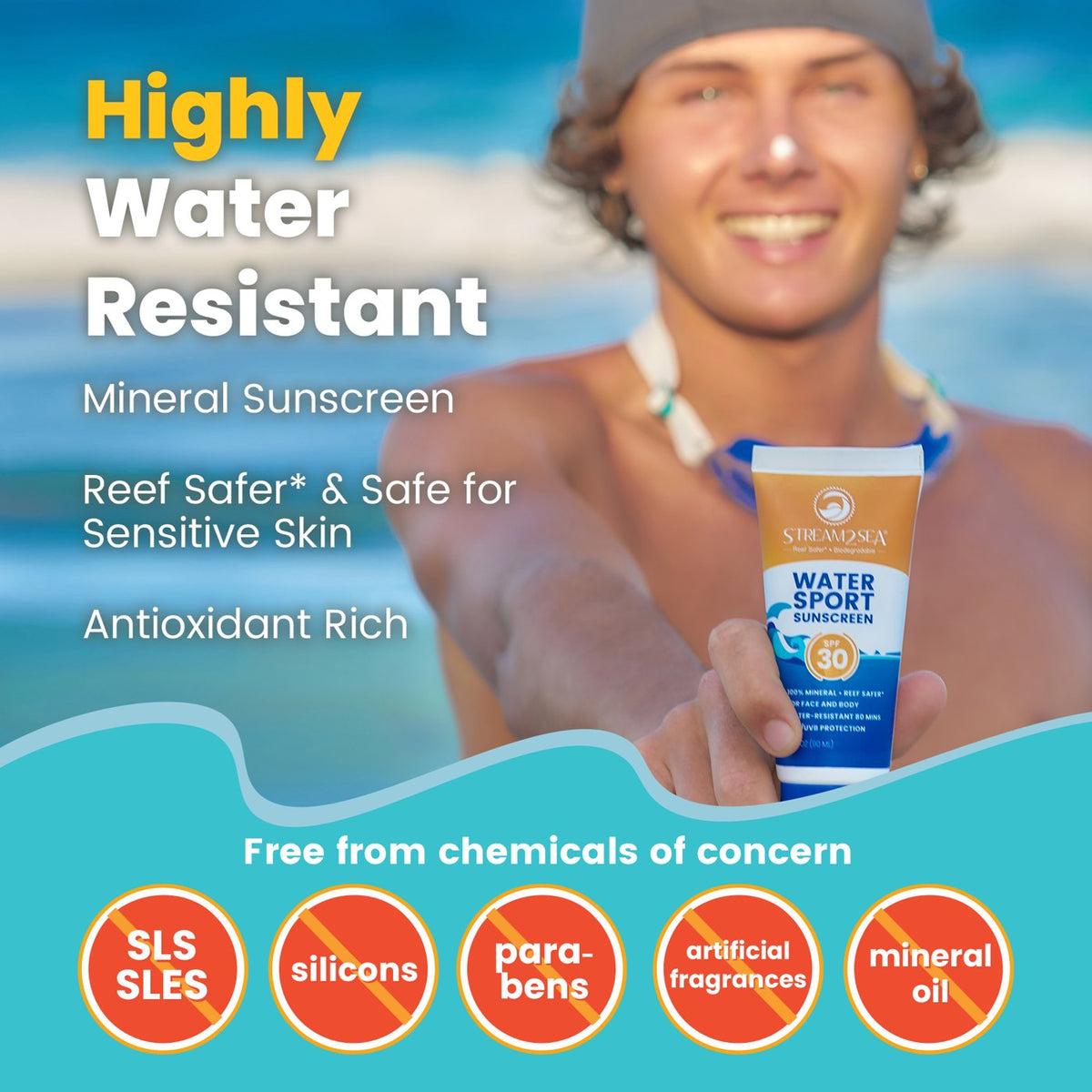Stream2Sea Eco Tinted Sunscreen for Face and Body Sport SPF 20