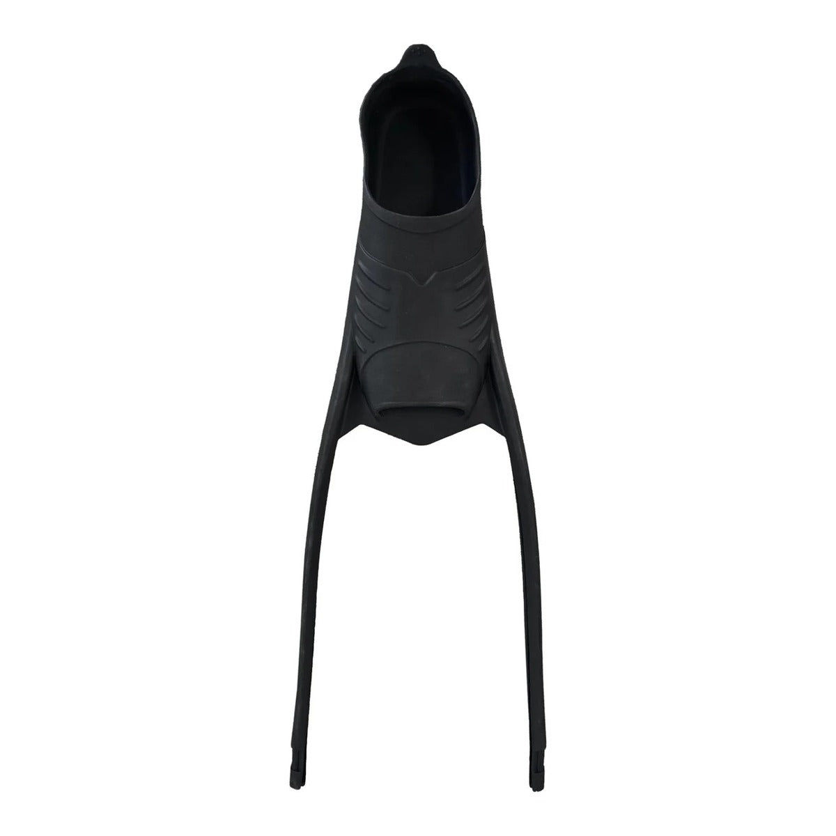 XS Scuba Aptos freediving fin foot pocket in black rubber with long side rails, blade not included
